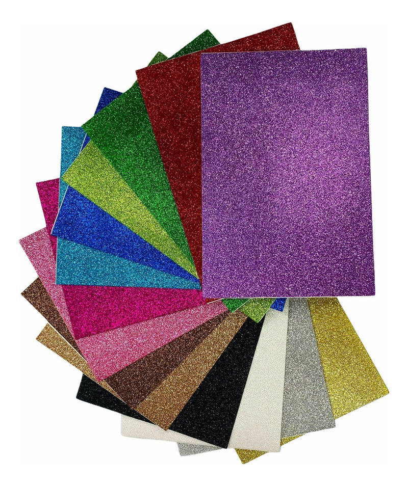 Pacote Eva Emborrachado Com 5 Un C/ Glitter 40x60cm Cores