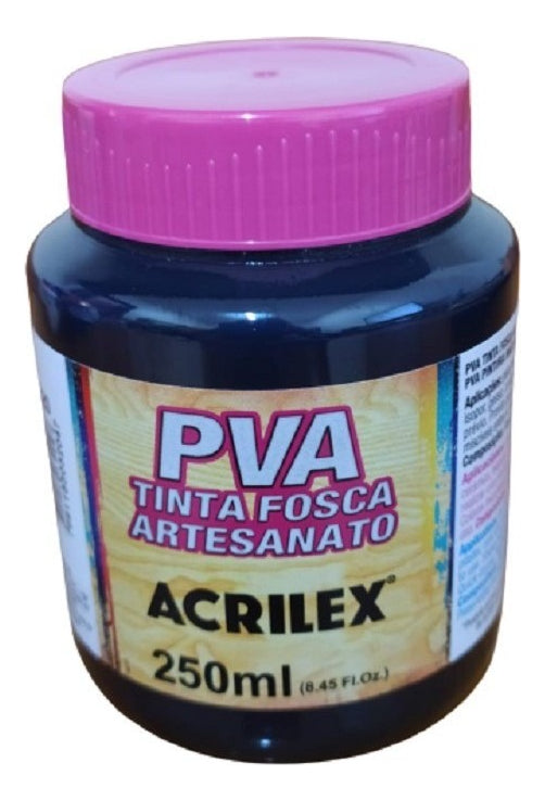 Pva Tinta Fosca - Preto - 520 - Acrilex - 250 Ml